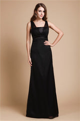 SheathBelt Sleeveless Long Evening Dress Chiffon-ballbellauk