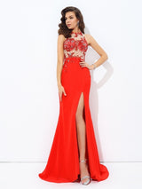 SheathJewel Beading Sleeveless Long Evening Dress Chiffon-ballbellauk