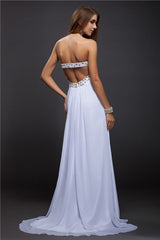 SheathStrapless Beading Sleeveless Long Evening Dress Chiffon-ballbellauk