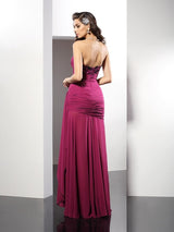 SheathStrapless Beading Sleeveless Long Evening Dress Chiffon-ballbellauk