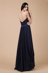 SheathStrapless Sleeveless Pleats Long Evening Dress Chiffon-ballbellauk