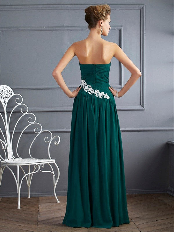 SheathSweetheart Beading Sleeveless Long Evening Dress Chiffon-ballbellauk