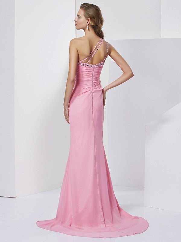 SheathSweetheart Beading Sleeveless Long Evening Dress Chiffon-ballbellauk