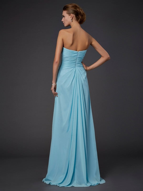 SheathSweetheart Beading Sleeveless Long Evening Dress Chiffon-ballbellauk