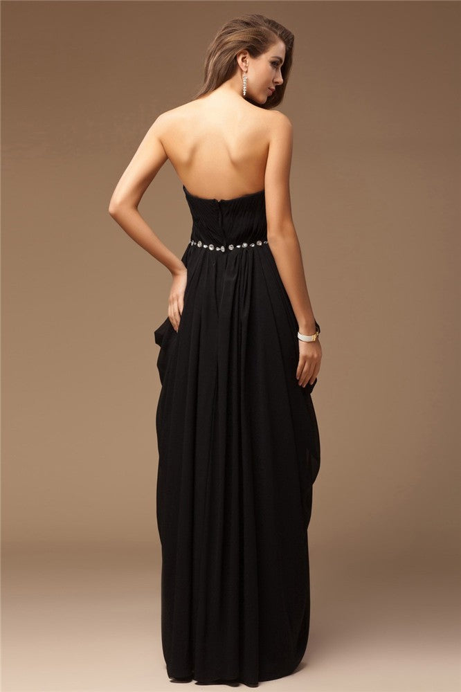 SheathSweetheart Beading Sleeveless Long Evening Dress Chiffon-ballbellauk