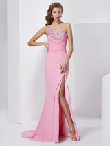 SheathSweetheart Beading Sleeveless Long Evening Dress Chiffon-ballbellauk