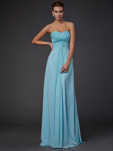 SheathSweetheart Beading Sleeveless Long Evening Dress Chiffon-ballbellauk