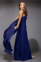 SheathSweetheart Long Sleeveless Ruffles Evening Dress Chiffon-ballbellauk