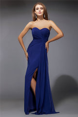 SheathSweetheart Long Sleeveless Ruffles Evening Dress Chiffon-ballbellauk