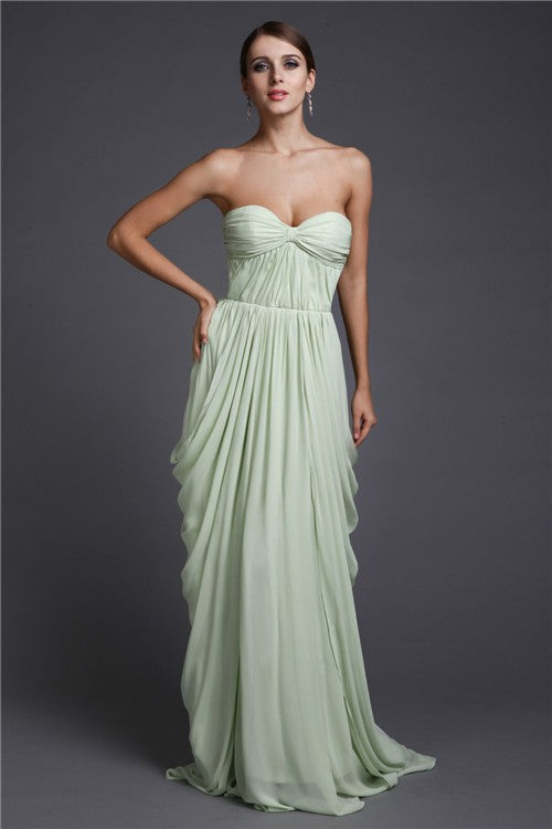 SheathSweetheart Sleeveless Long Ruffles Evening Dress Chiffon-ballbellauk