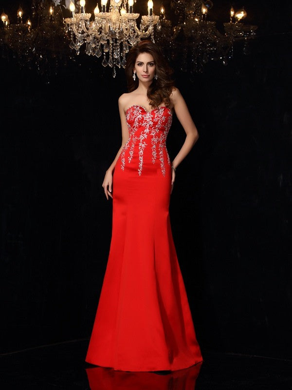 SheathSweetheart With Appliques Sleeveless Long Elegant Evening Dress-ballbellauk