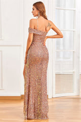 Shine Bright with a One Shoulder Mermaid Evening Dress with Sequins On Sale-ballbellauk