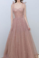 Shining Pink Prom Dress UK with Sweetheart Neckline and Sequins-ballbellauk