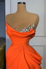 Sleek and Stylish Orange Sequins Mermaid Prom Dress UK-ballbellauk