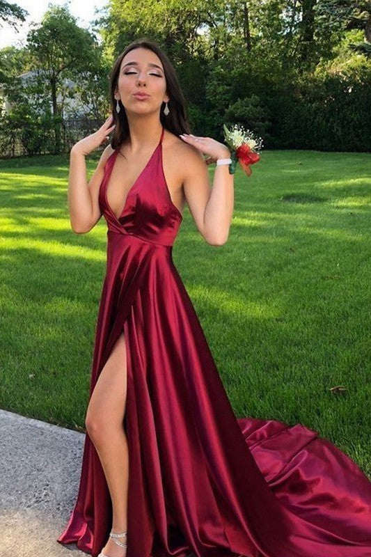 Sleeveless Amazing Halter Ruffles Prom Dress On Sale-ballbellauk