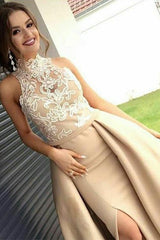 Sleeveless Amazing High Neck With Appliques Elegant Evening Dress-ballbellauk