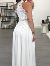 Sleeveless Amazing Long Chiffon Lace Prom Dress-ballbellauk