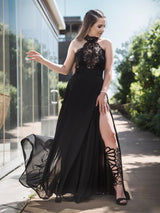 Sleeveless Amazing Long Lace Tulle Prom Dress-ballbellauk