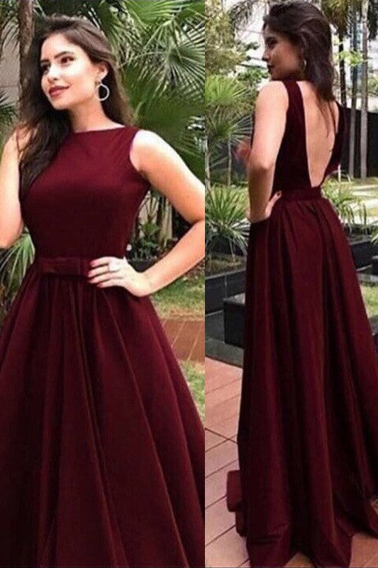 Sleeveless Amazing Long Sash/Ribbon/Belt Bateau Velvet Prom Dress-ballbellauk