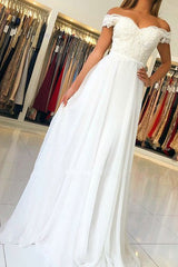 Sleeveless Amazing Off-the-Shoulder Long With Appliques Prom Dress with Chiffon-ballbellauk