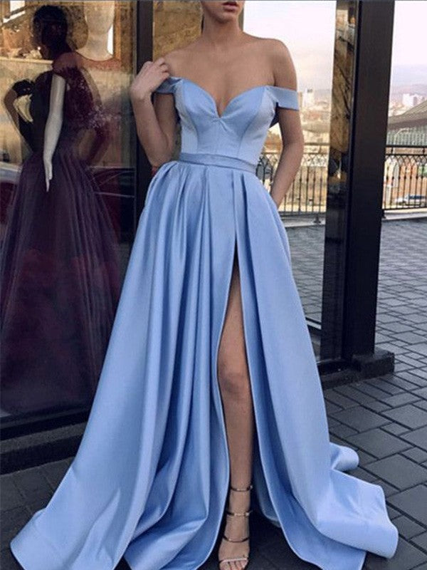 Sleeveless Amazing Off-the-Shoulder Ruffles Elegant Evening Dress-ballbellauk