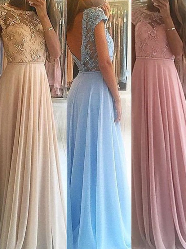 Sleeveless Amazing Scoop Long Beading Evening Dress Chiffon-ballbellauk