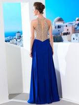 Sleeveless Amazing Scoop Long Crystal Evening Dress Chiffon-ballbellauk