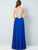 Sleeveless Amazing Scoop Long Crystal Evening Dress Chiffon-ballbellauk