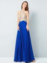 Sleeveless Amazing Scoop Long Crystal Evening Dress Chiffon-ballbellauk