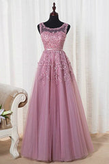 Sleeveless Amazing Scoop Long Tulle Beading Prom Dress-ballbellauk