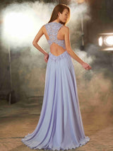 Sleeveless Amazing Scoop Long With Appliques Evening Dress Chiffon-ballbellauk