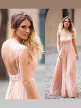 Sleeveless Amazing Scoop With Appliques Long Evening Dress Chiffon-ballbellauk