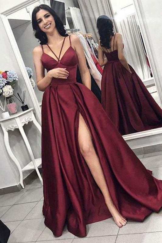 Sleeveless Amazing Spaghetti-Straps Elegant Evening Dress-ballbellauk