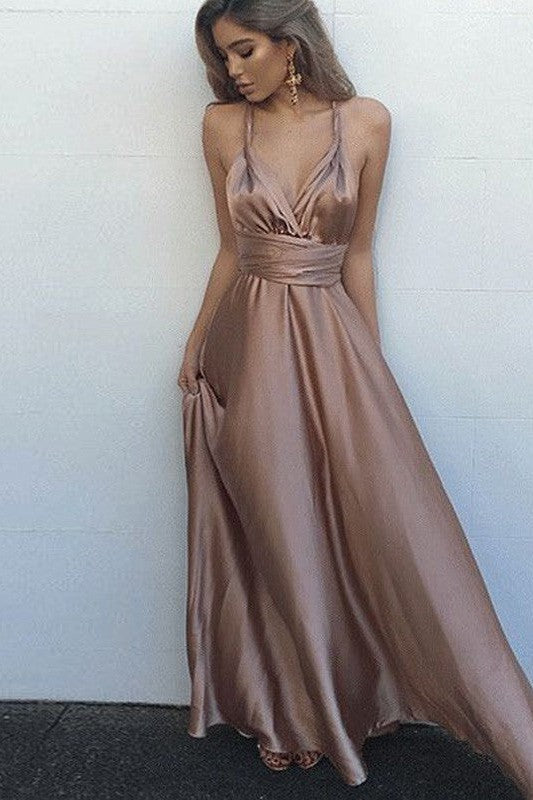 Sleeveless Amazing Spaghetti-Straps Long Prom Dress-ballbellauk