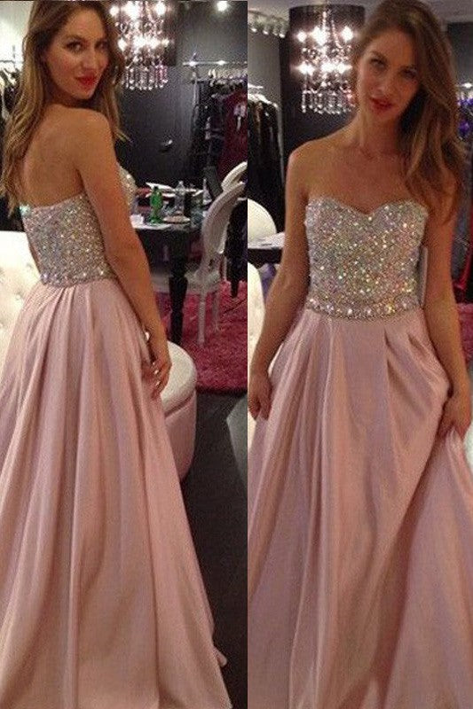 Sleeveless Amazing Sweetheart Long Chiffon Beading Prom Dress-ballbellauk