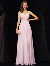 Sleeveless Amazing V-neck Beading Long Evening Dress Chiffon-ballbellauk