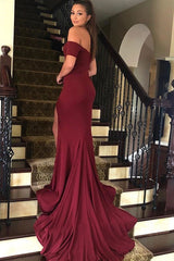 Sleeveless Off-the-Shoulder Court Train Spandex Prom Dress with Spandex-ballbellauk