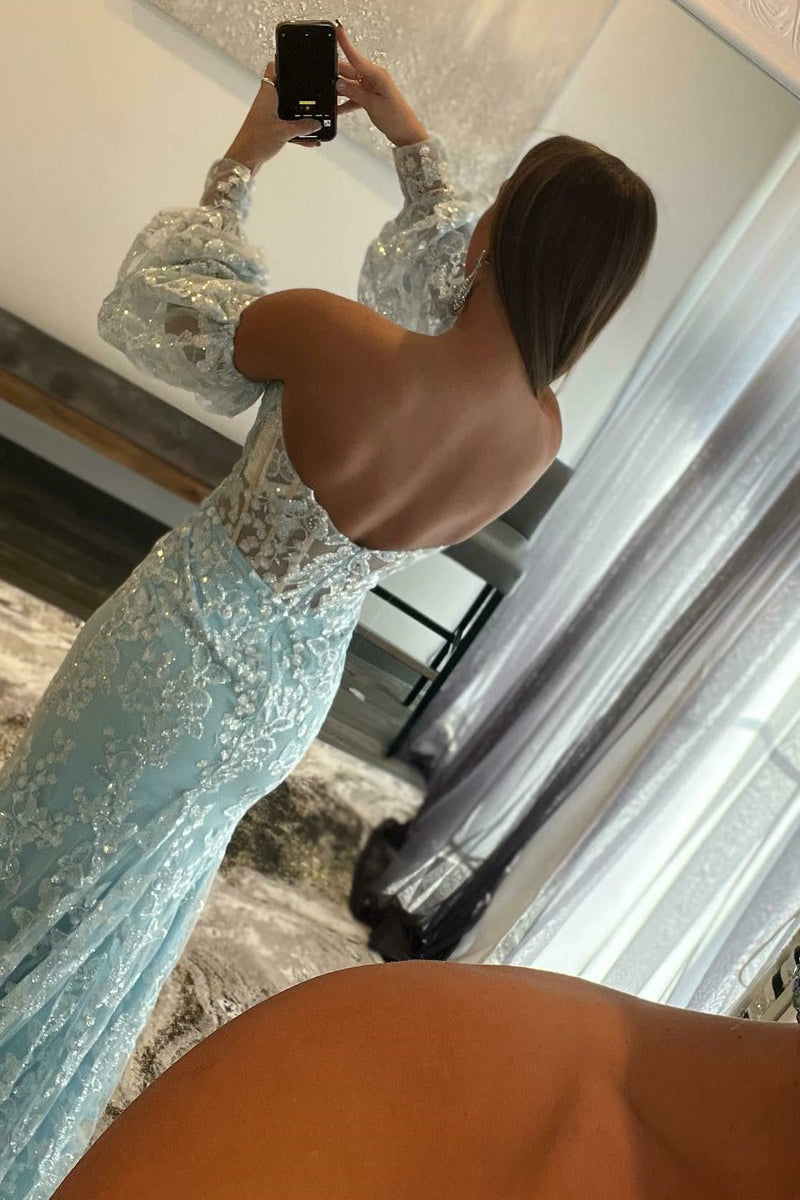 Sparkly Baby Blue Mermaid Sweetheart Evening Dress - Online for Grad Party Pink-ballbellauk