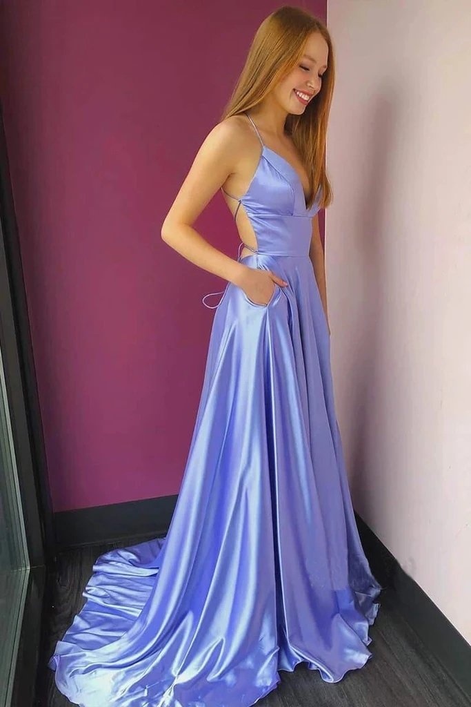 Split Prom Dress UK with Spaghetti-Straps Long-ballbellauk