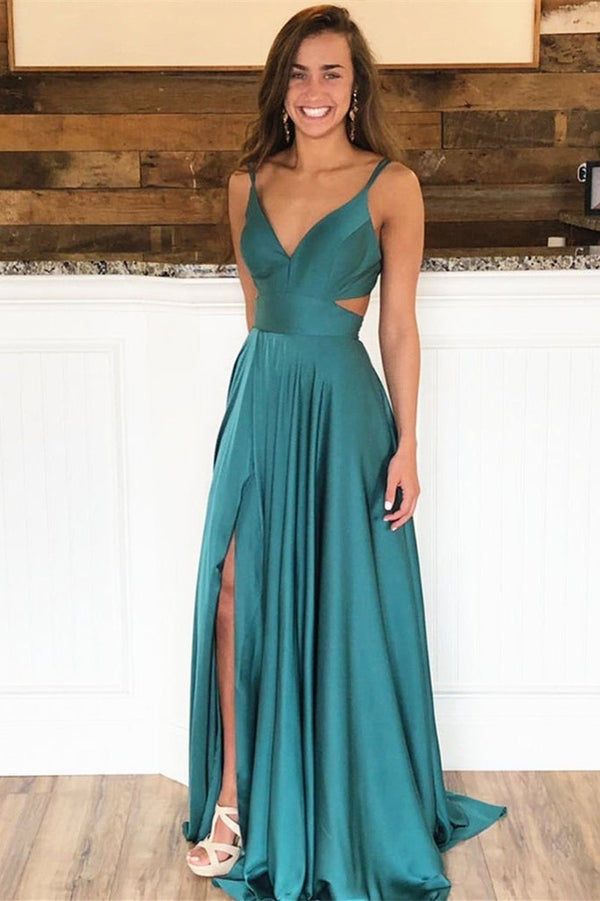 Split Spaghetti-Straps Evening Dress for Every Occasion-ballbellauk