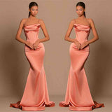 Stunning Coral Spaghetti-Straps Formal Wears Mermaid Sleeveless-ballbellauk