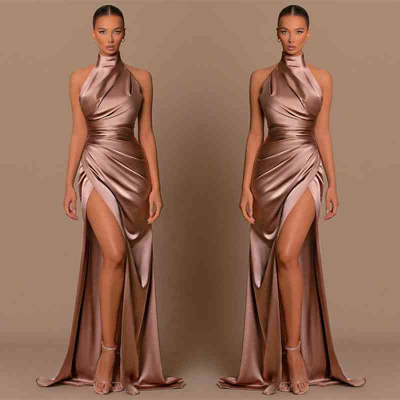 Stunning High Neck Sleeveless Formal Wears Mermaid Long Split-ballbellauk