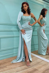 Stunning One Shoulder Sequins Mermaid Prom Dress UK-ballbellauk