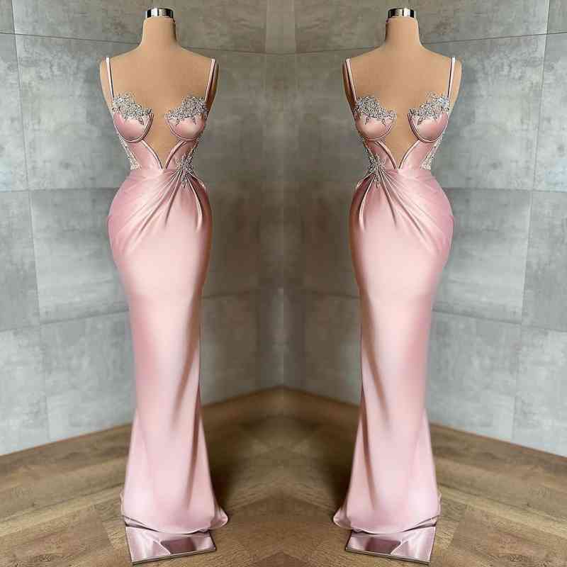 Stunning Pink Sleeveless Mermaid Prom Dress UK-ballbellauk