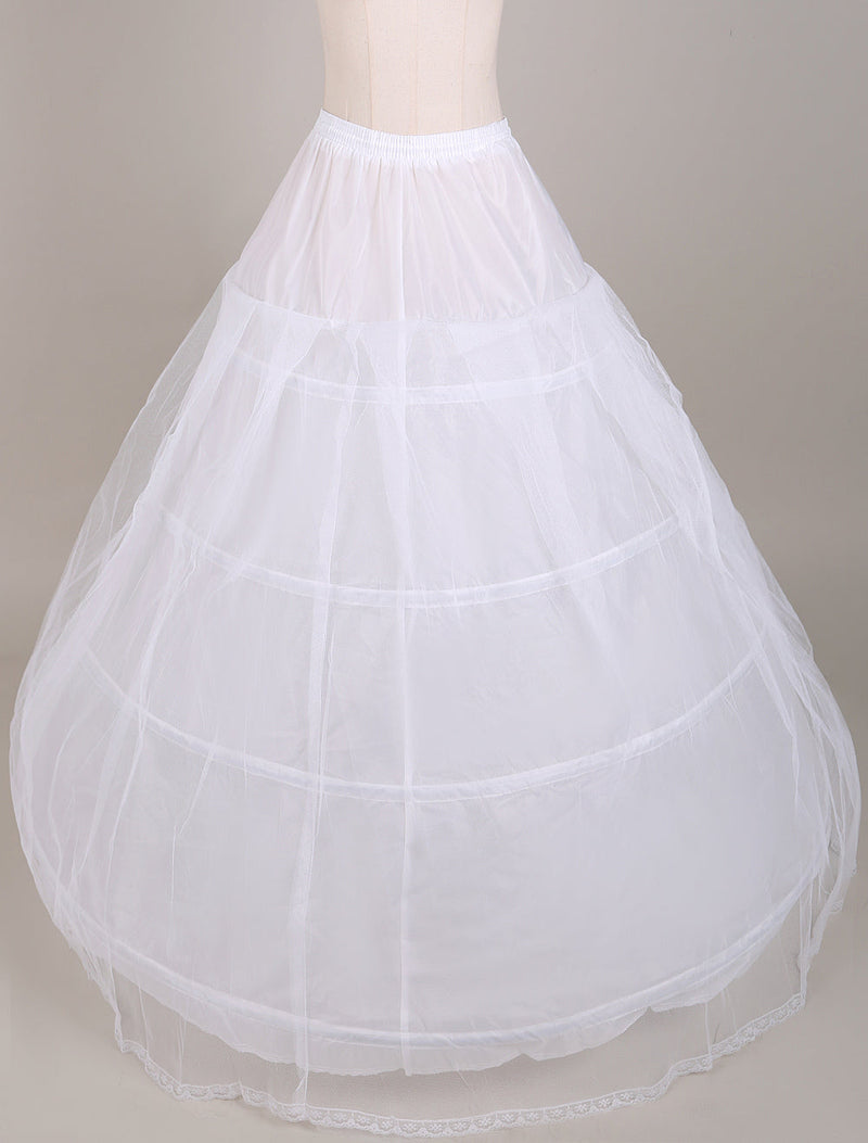 White Ball Gown Style with Drawstring Waist Bridal Petticoat-ballbellauk