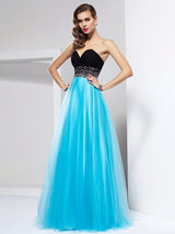 Gorgeous Sweetheart Sleeveless Long Net Prom Dress