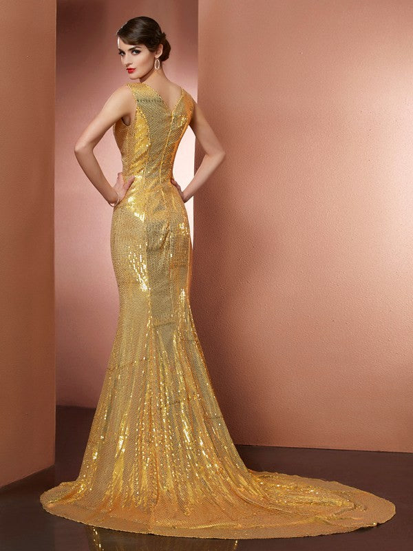 Gorgeous V-neck Sleeveless Lace Long Elegant Evening Dress