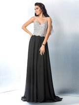 Gorgeous V-neck Beading Sleeveless Long Evening Dress Chiffon