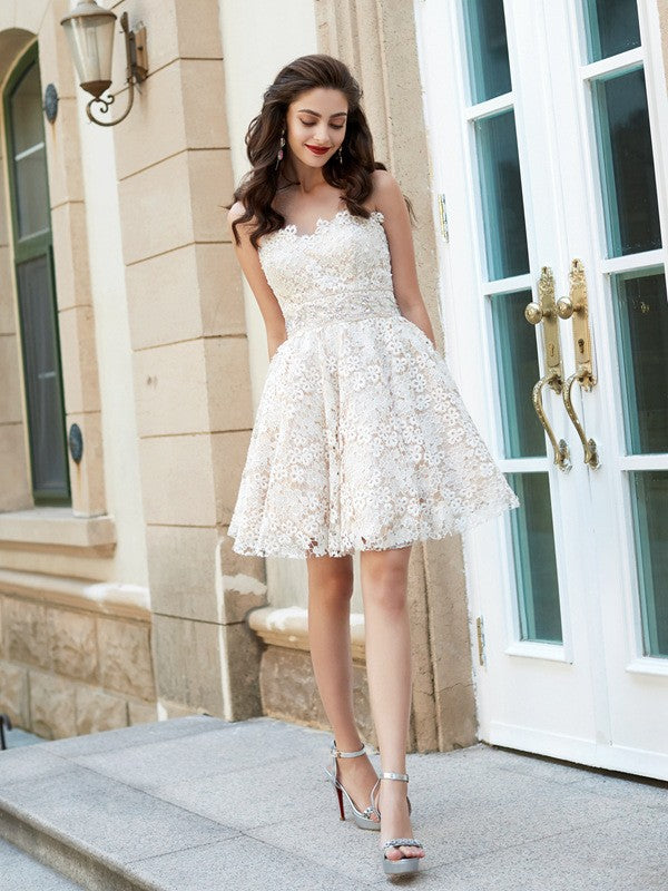 Gorgeous Sweetheart Sleeveless Lace Prom Dress