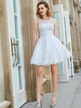 Gorgeous Jewel Sleeveless Pearls Lace Prom Dress
